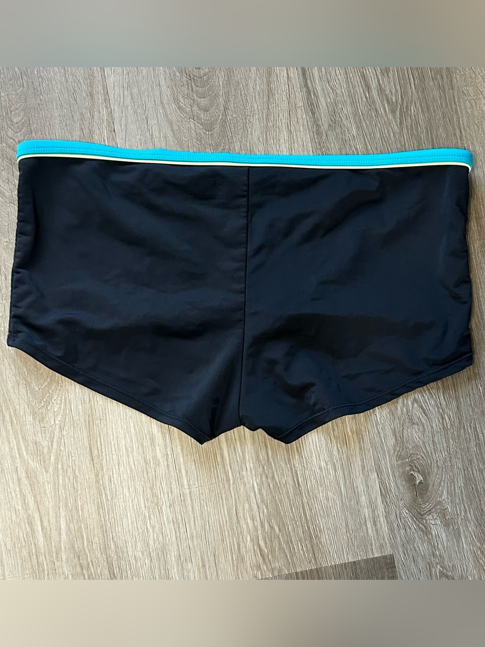 β€οΈ5 FOR $25β€οΈ Danskin Black Swim Boyshorts Teal Waistband Size L Like New - Picture 2 of 8
